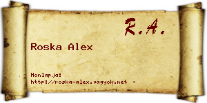 Roska Alex névjegykártya